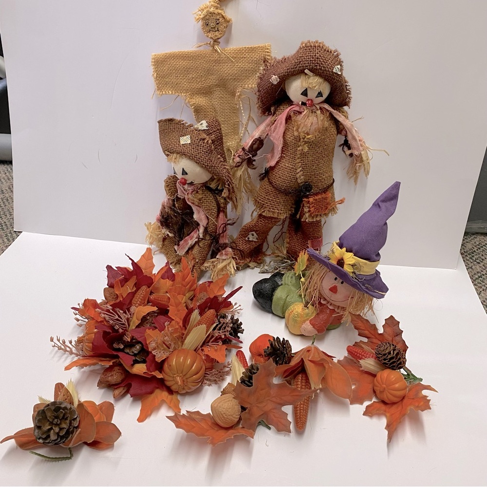 Fall Thanksgiving Scarecrow Pumpkins Craft Decorating Supplies Lot